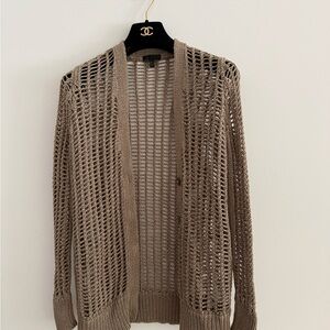 ATM Anthony Thomas Melillo Open-Weave Beige Knit Top